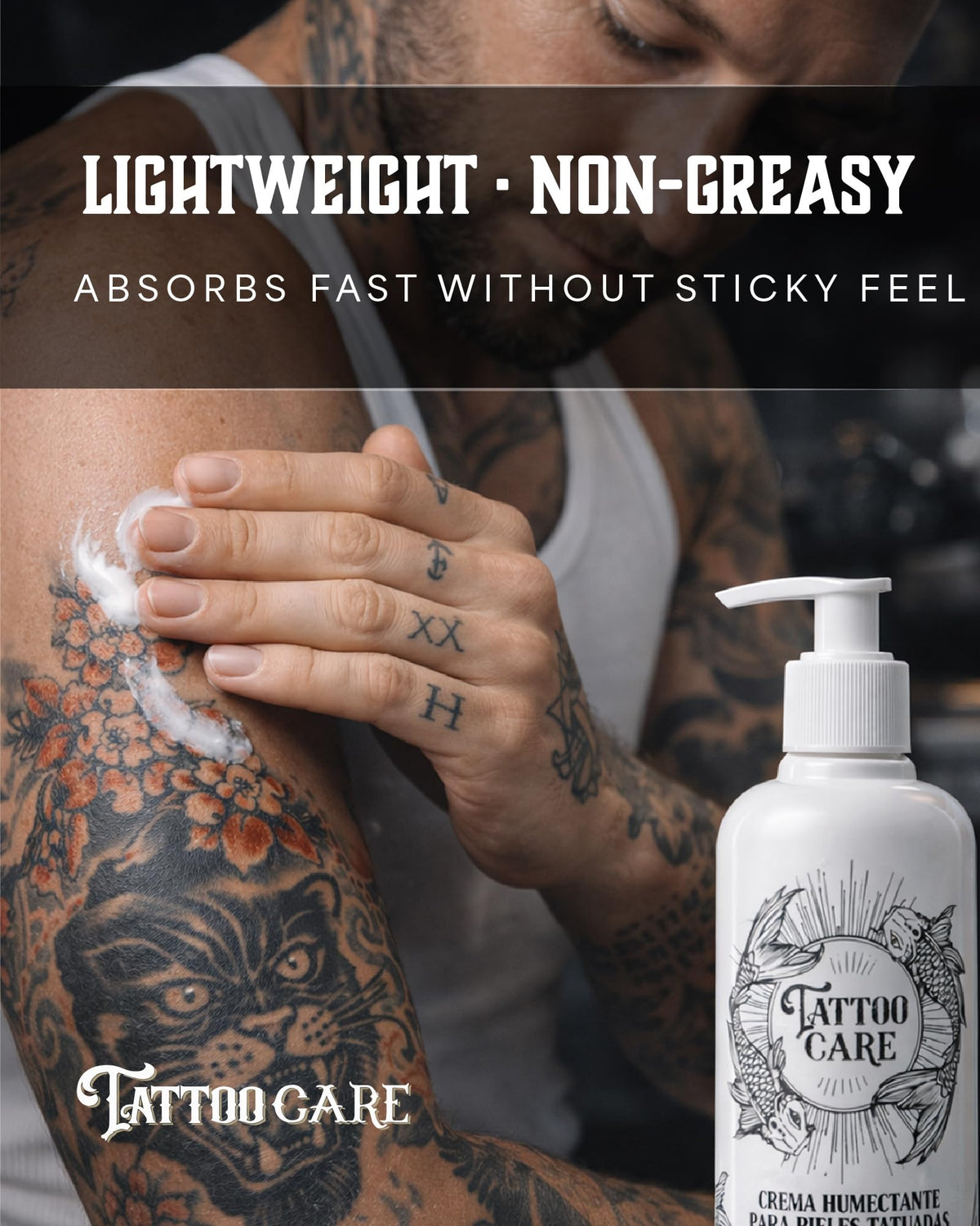 Tattoo Care kit in hand showing scale and travel-friendly 6.7 fl oz bottles