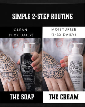 Tattoo Care soap pump detail demonstrating easy, controlled dispensing