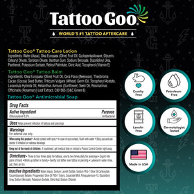 Tattoo Goo products arranged in tattoo studio for professional-ready care