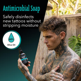 Tattoo Goo lotion pouring to show lightweight hydration and quick absorption