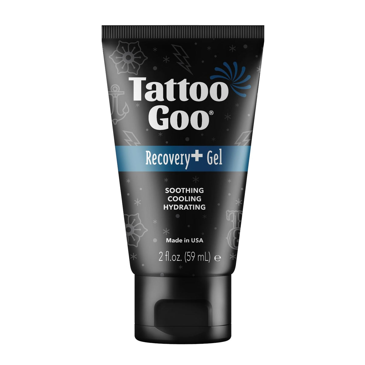 Tattoo Goo front packaging showing 2 oz tube and clear branding for quick identification