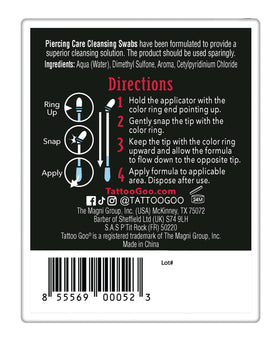 Tattoo Goo close-up of snap-activated reservoir demonstrating clean activation