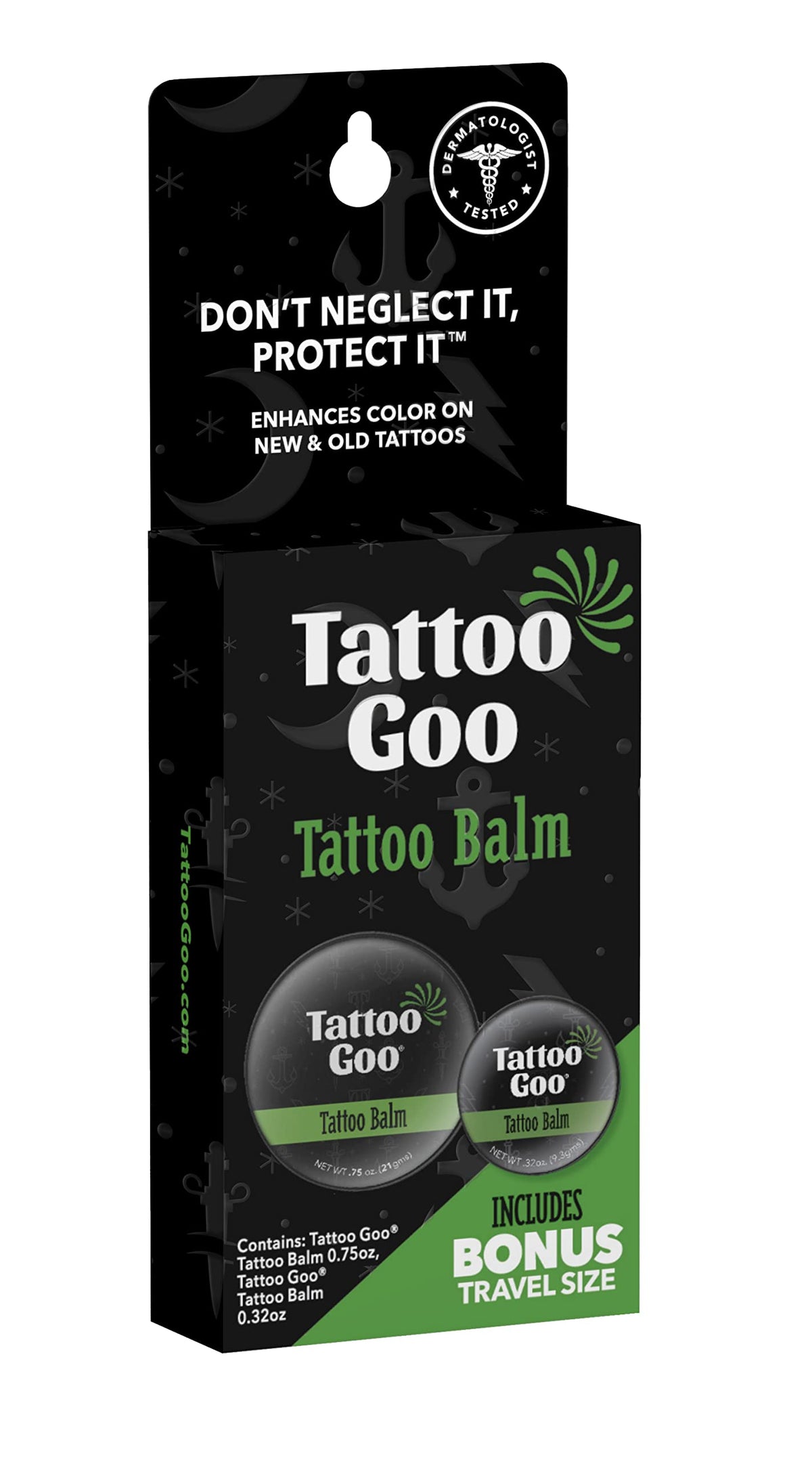 Tattoo Goo balm texture close-up highlighting olive oil sheen and quick-absorbing benefit