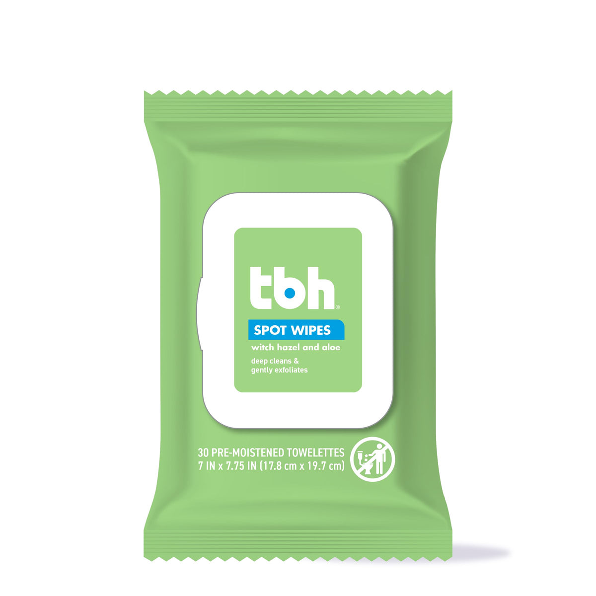 TBH front packaging showing 30-count wipes and benefits