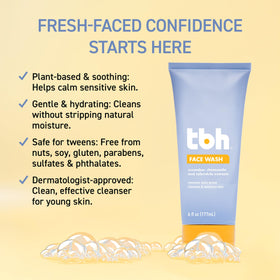 TBH ingredients label close-up showing chamomile and calendula benefits
