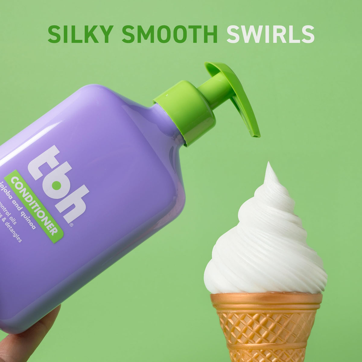 TBH bottle label detail with ingredients and sulfate-free claim visible
