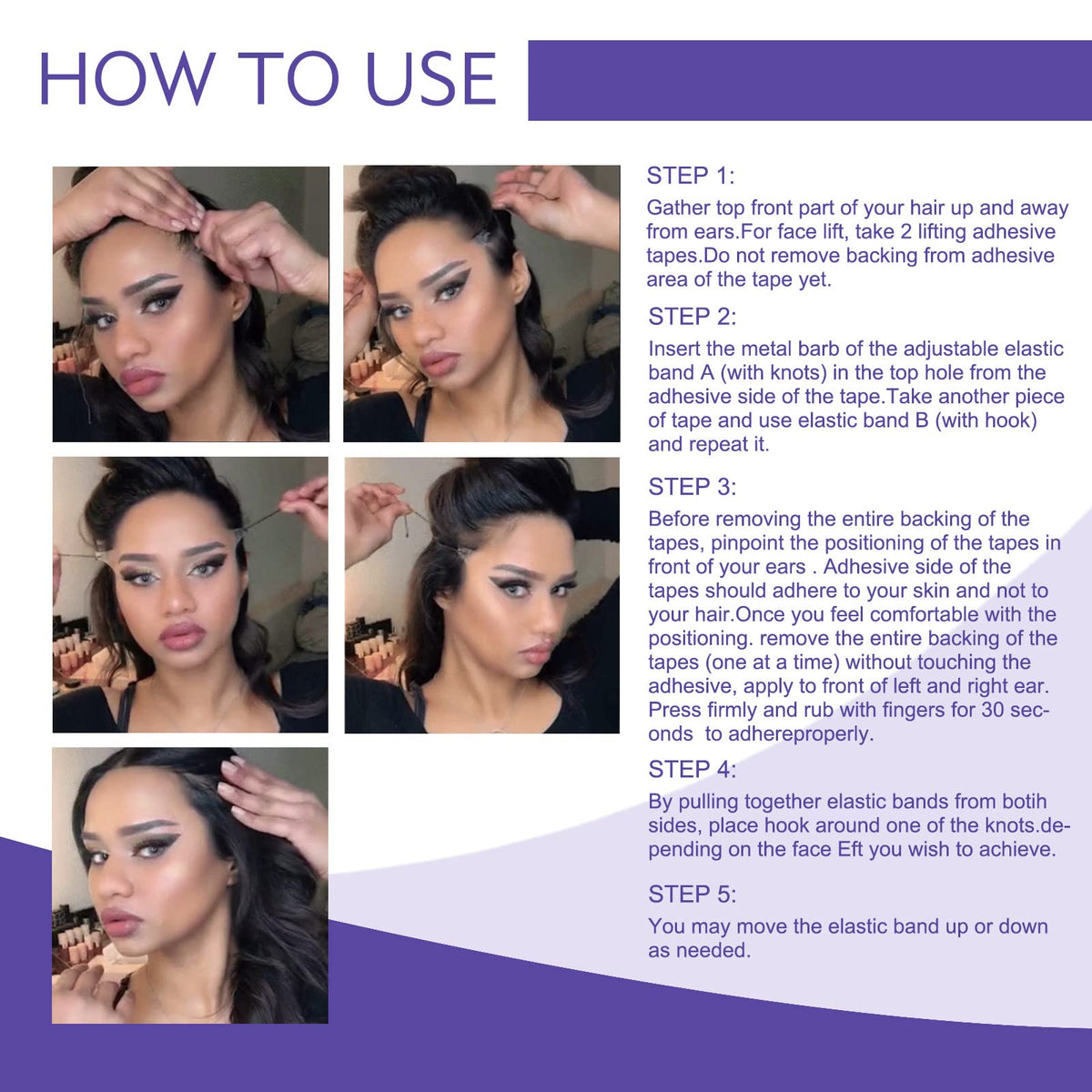 TDZLDM step-by-step application on cheek illustrating quick, non-surgical lift