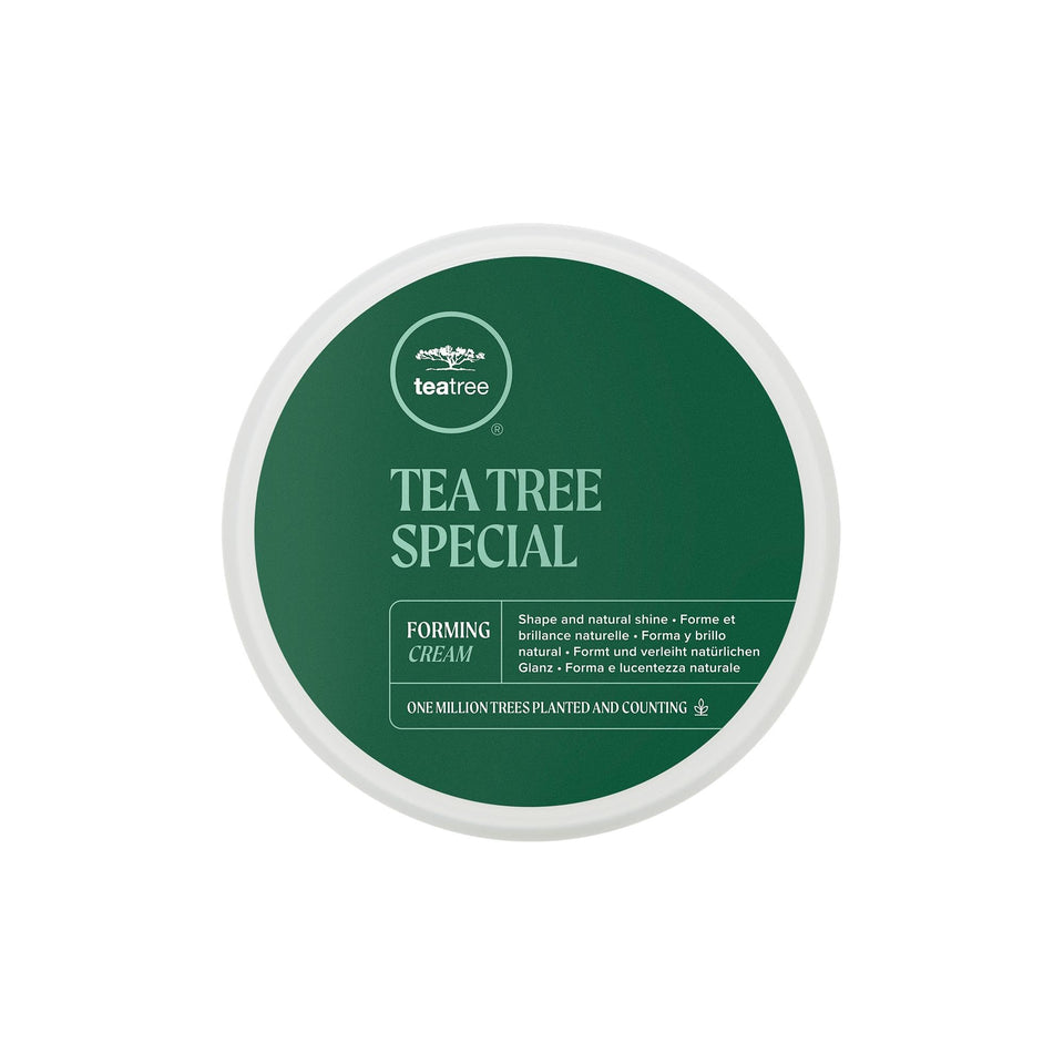 Tea Tree forming cream jar front view showing compact travel-friendly packaging and brand