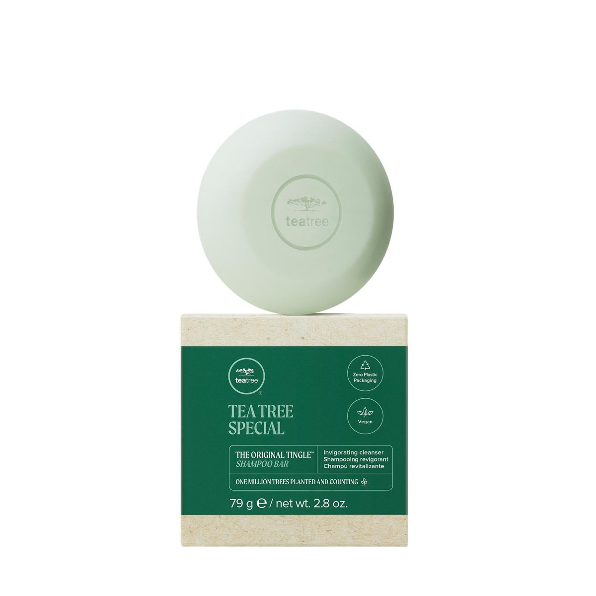 Tea Tree front packaging showing label and zero-plastic benefit