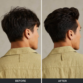 Tea Tree being applied to hair ends to smooth and detangle without weighing down