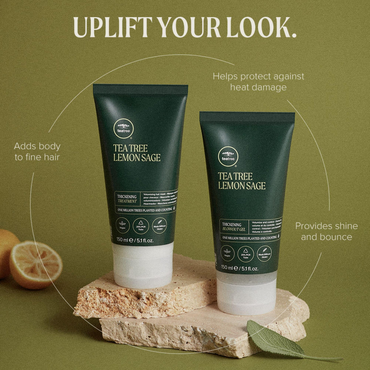 Tea Tree close-up of water lily root ingredient highlighting natural plumping benefit
