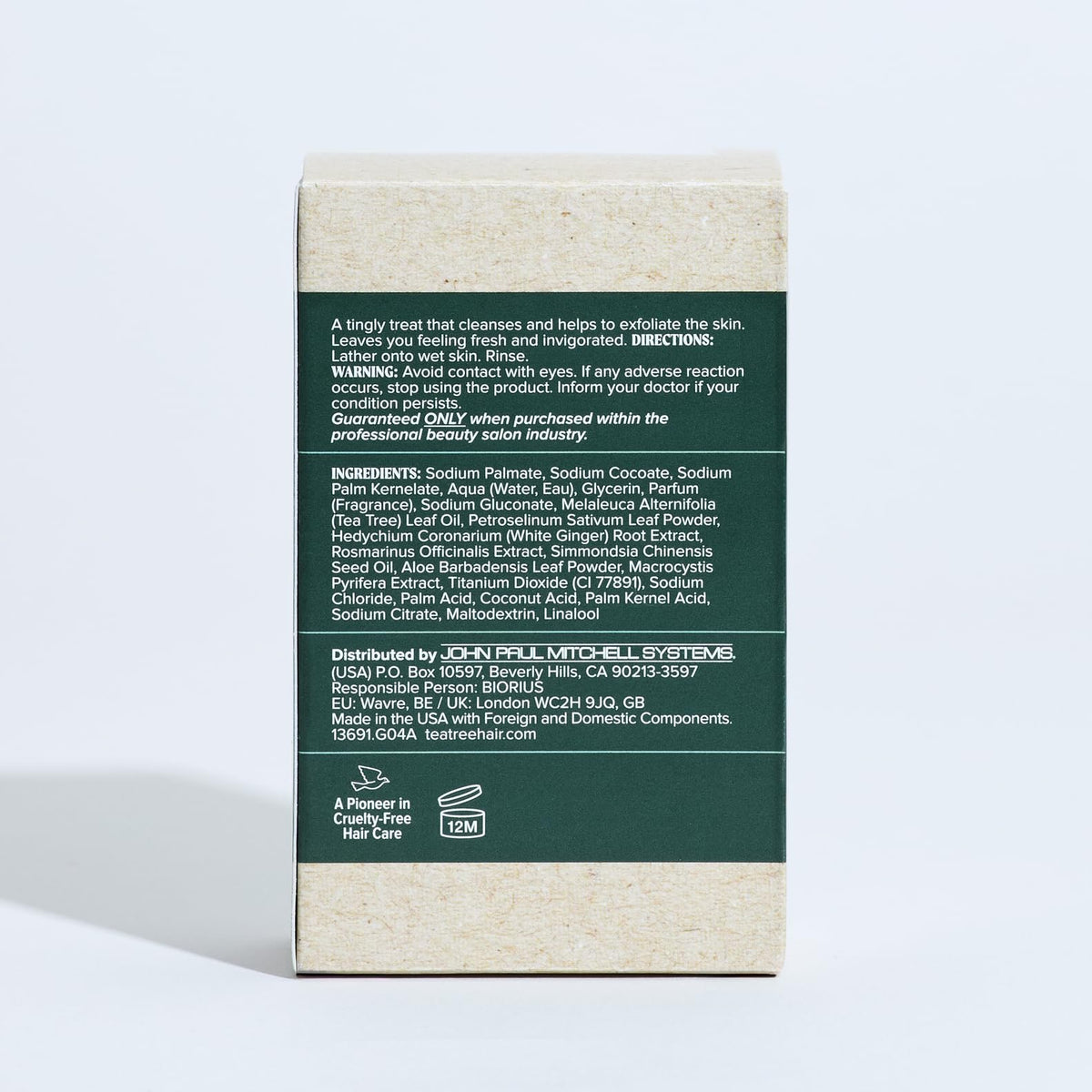 Tea Tree ingredient label view confirming botanical-focused formula