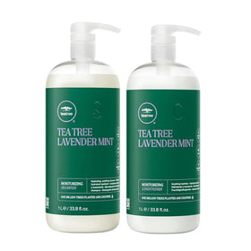 Tea Tree duo front packaging showing bottles and calming lavender scent benefit