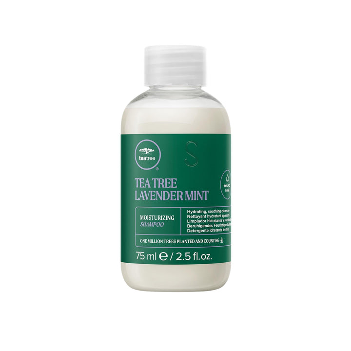 Tea Tree front bottle showing label and 2.5 fl oz size for travel convenience