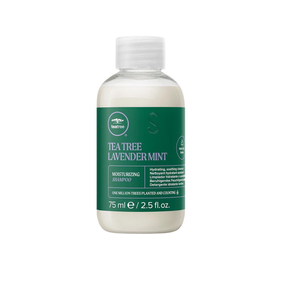 Tea Tree front bottle showing label and 2.5 fl oz size for travel convenience