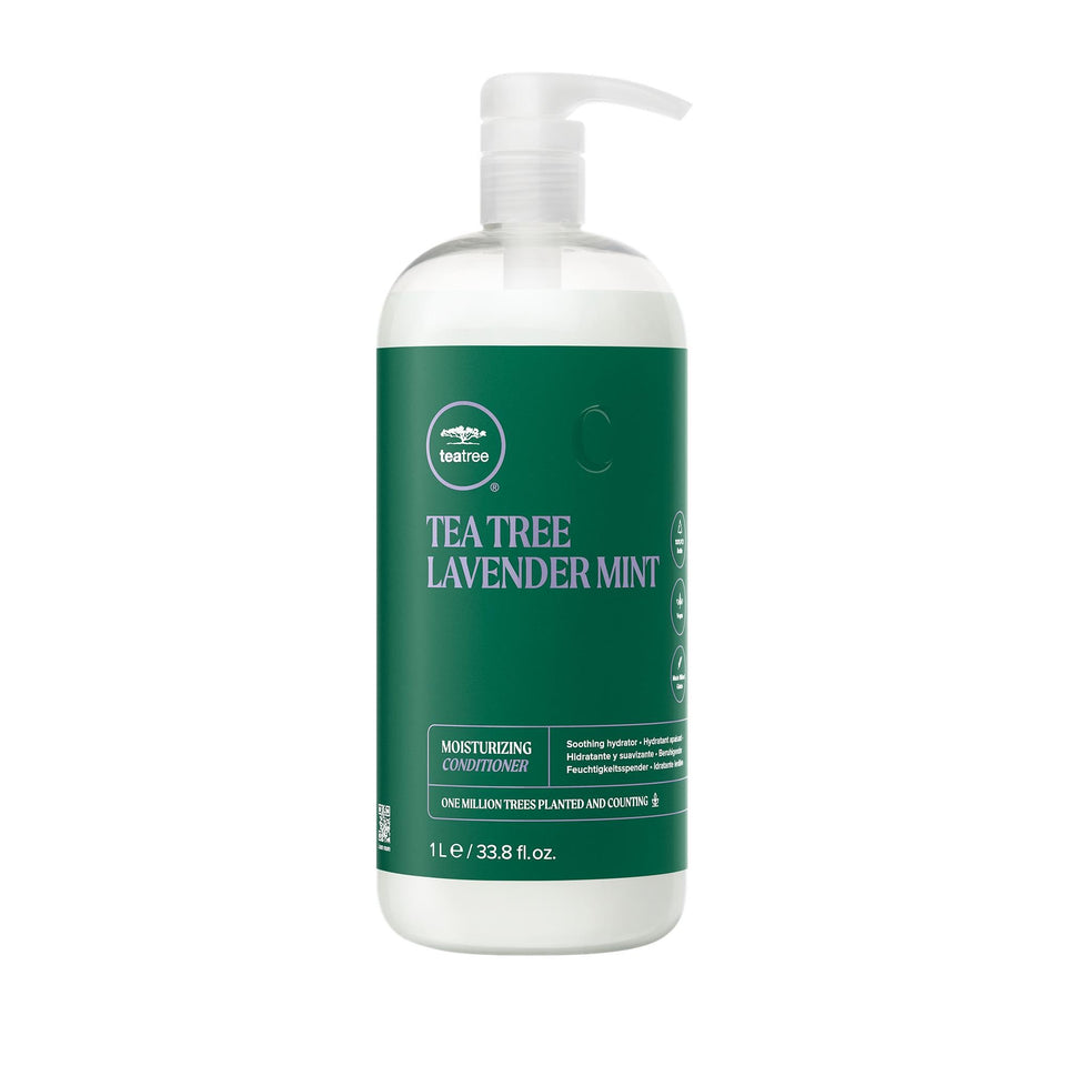 Tea Tree front packaging showing bottle and calming lavender scent benefit
