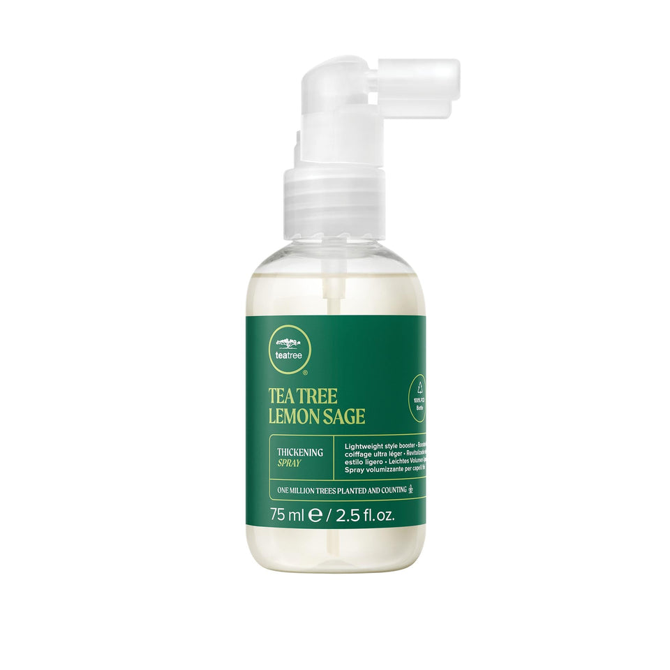Tea Tree front packaging showing bottle and size, highlighting salon-quality volume