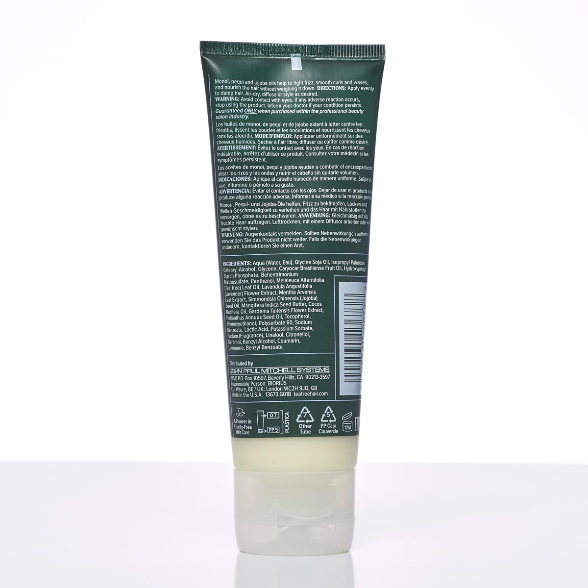 Tea Tree on bathroom shelf with towel showing spa-like lavender mint benefit