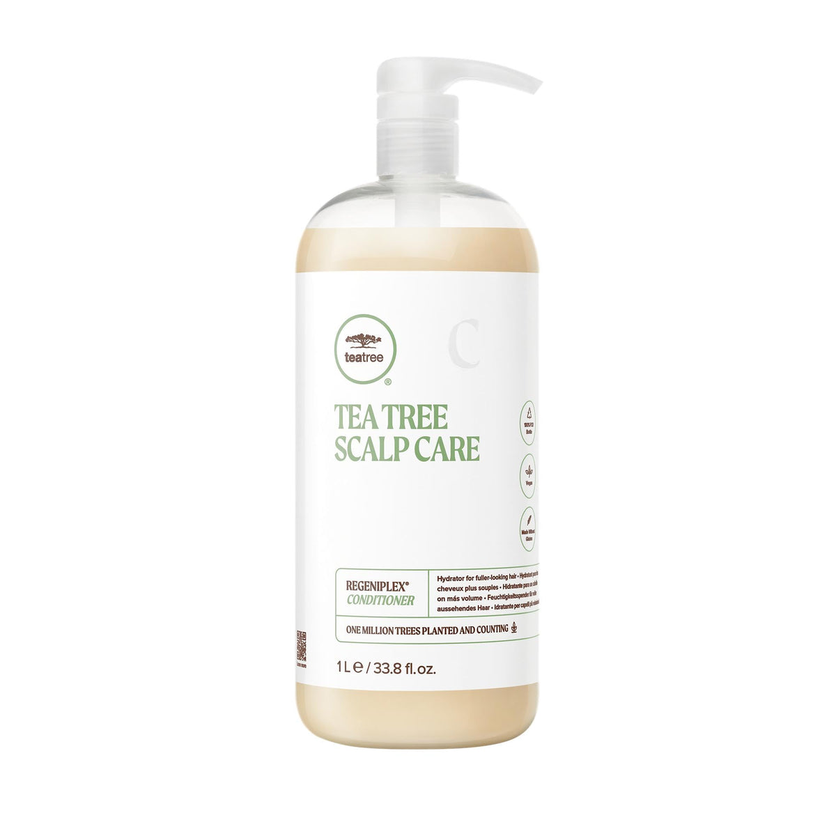 Tea Tree front packaging showing full 33.8 fl. oz. bottle and label benefits