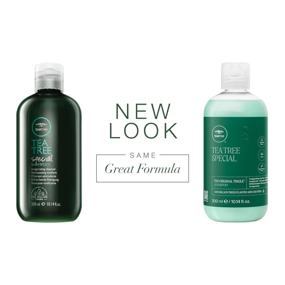Tea Tree products in shower scene, demonstrating refreshing scent and scalp benefit