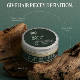 Tea Tree close-up of cream texture highlighting fibrous definition
