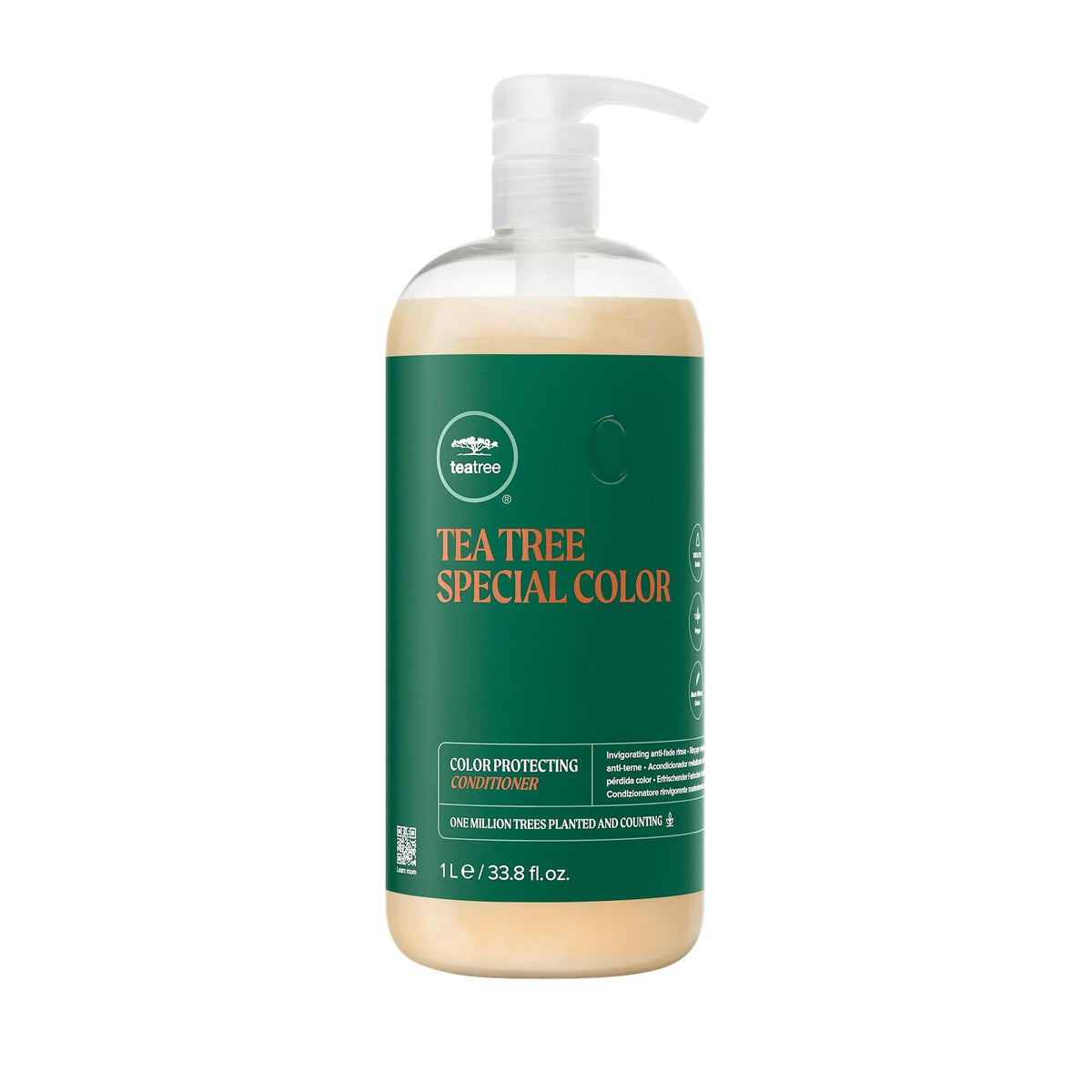 Tea Tree front bottle showing label and 33.8 fl oz size, clear brand visibility and benefit
