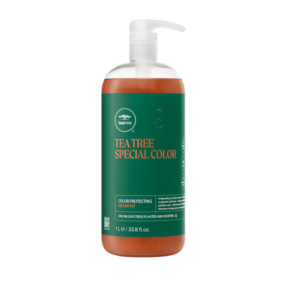 Tea Tree front packaging showing bottle and benefits for color protection