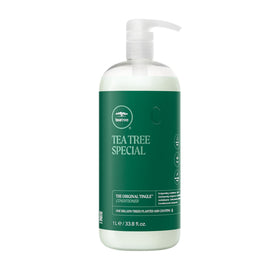 Tea Tree front bottle showing full label and size, clear product identity and benefit