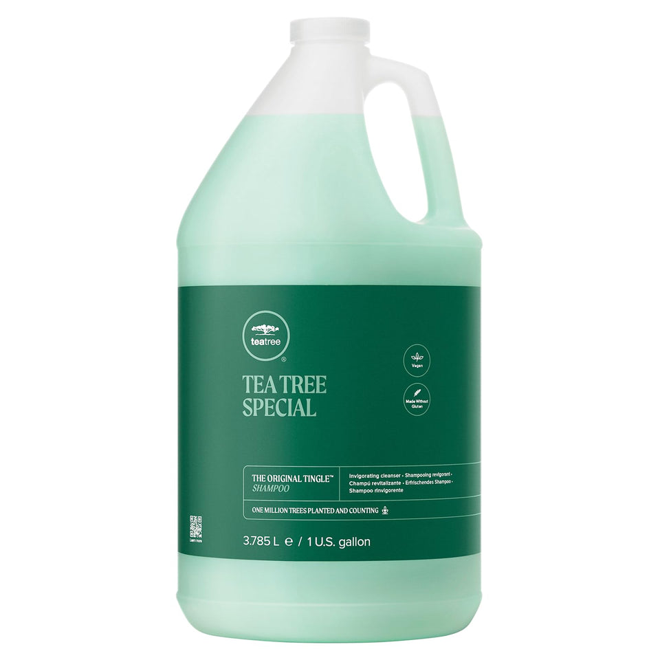 Tea Tree Special Shampoo front view highlighting bottle size and label benefits