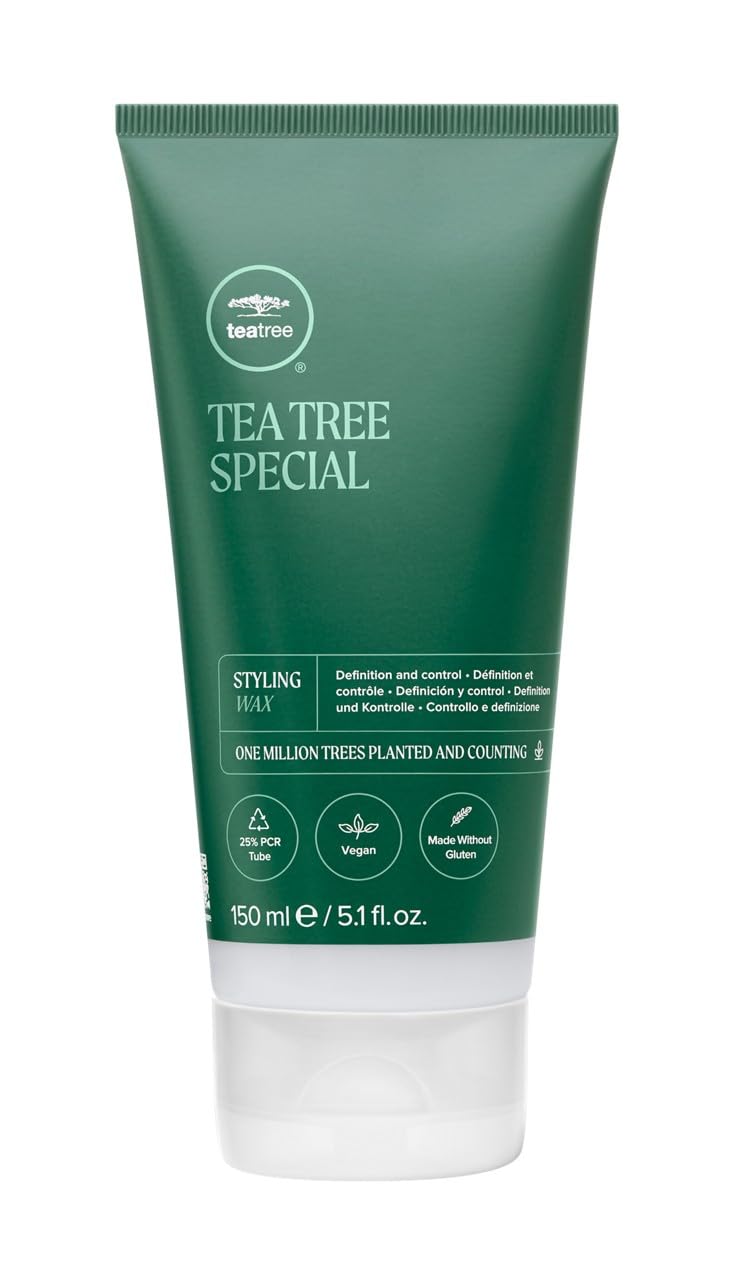 Tea Tree jar front view showing label and compact salon packaging benefit: clear product ID