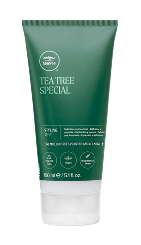 Tea Tree jar front view showing label and compact salon packaging benefit: clear product ID