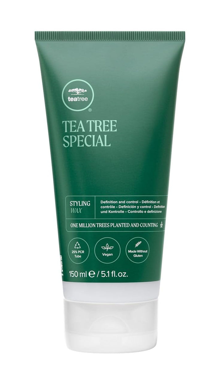 Tea Tree jar front view showing label and compact salon packaging benefit: clear product ID
