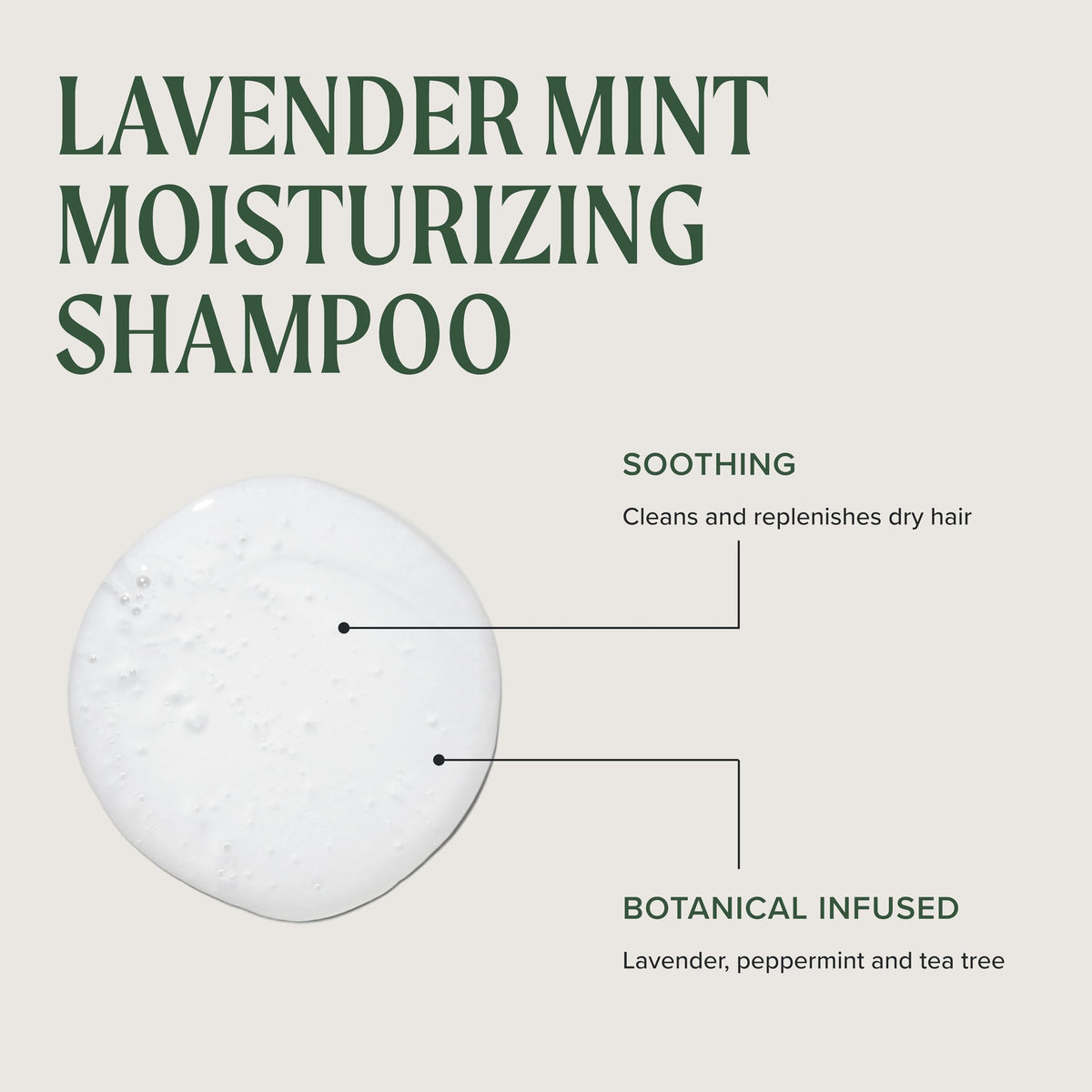 Tea Tree creamy lather texture demonstrating gentle hydration while cleaning.