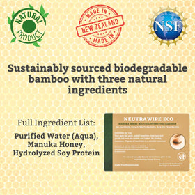 TearRestore single unwrapped wipe saturated with Manuka honey solution for cleansing