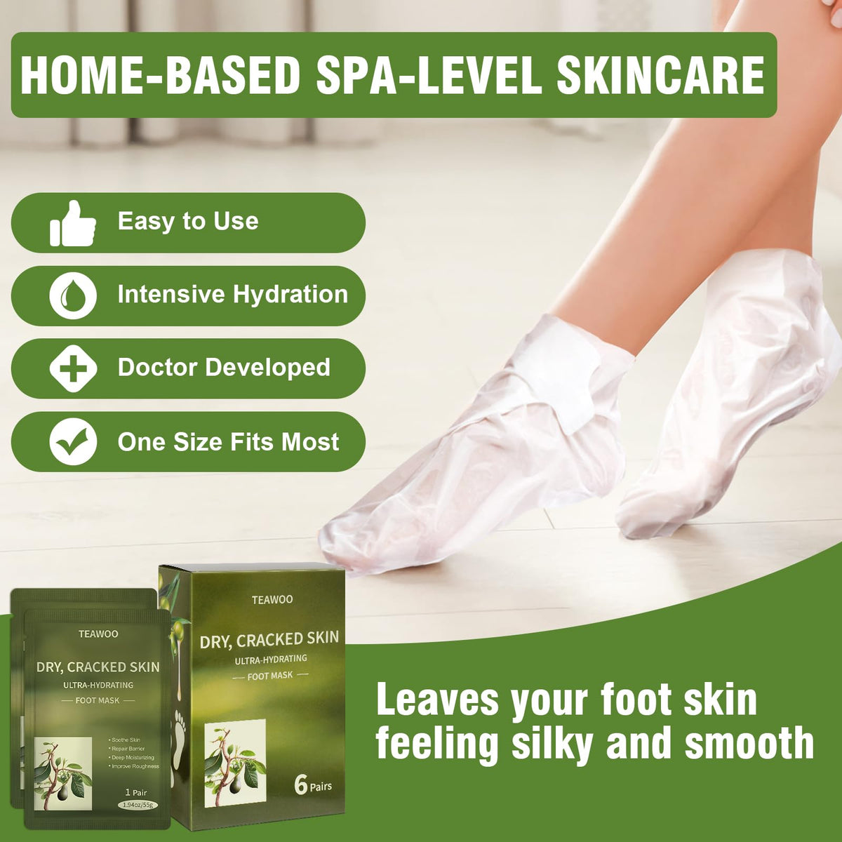 TEAWOO before-and-after feet comparison showing measurable smoothing