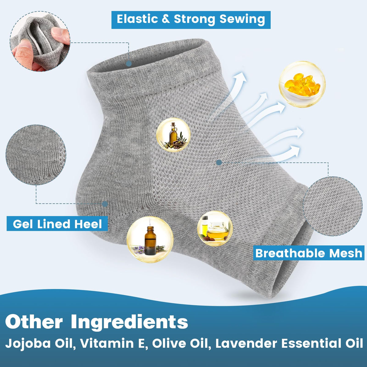 TEAWOO socks worn overnight demonstrating treatment and protection