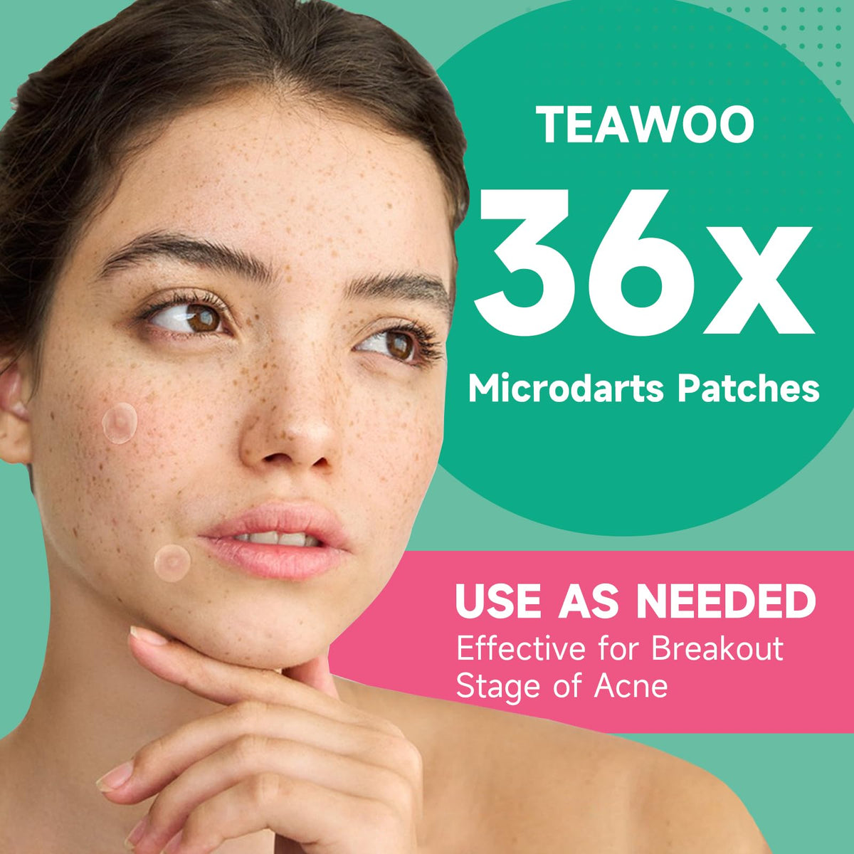 TEAWOO patches in a small pouch for travel-ready acne care