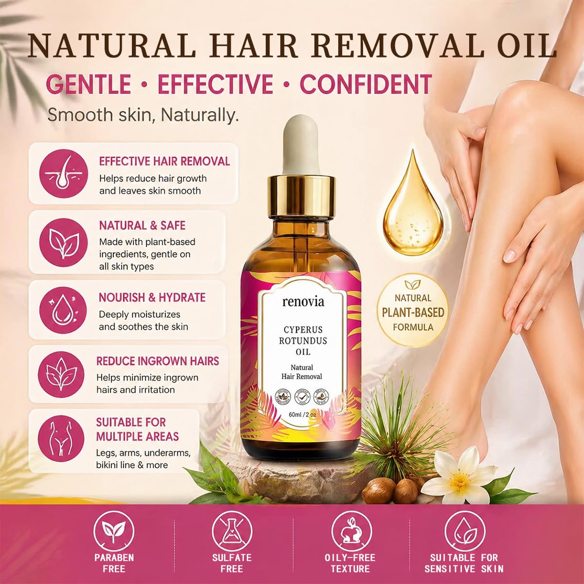 tebazoew Renovia texture drop on skin showing lightweight absorption benefit