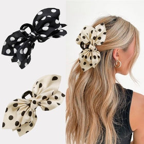 TEBIEKOY front view paisley bow clip shows boho charm and secure hold