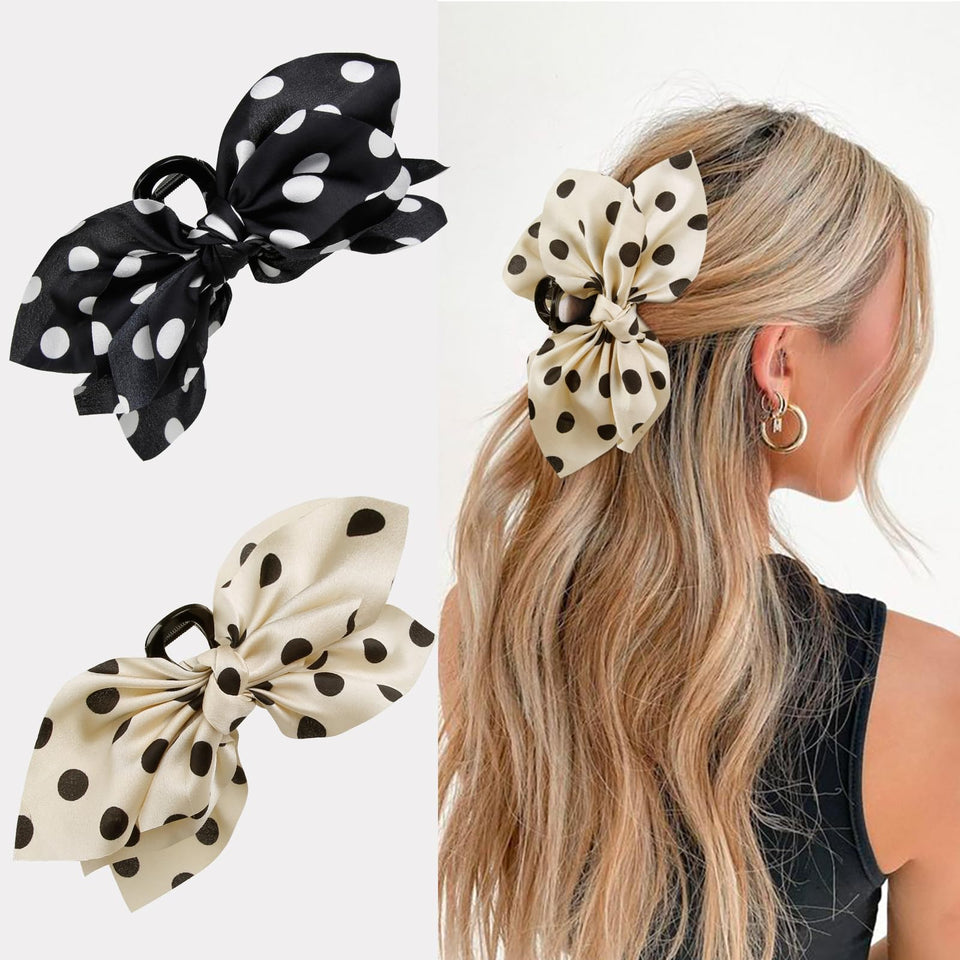 TEBIEKOY front view paisley bow clip shows boho charm and secure hold