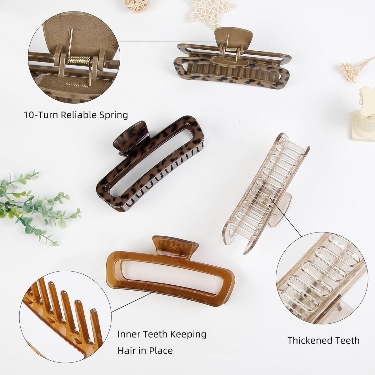 TEBIEKOY set of four clips displayed to show color options and outfit matching