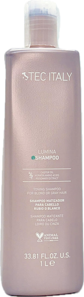 Tec Italy Lumina front bottle 1000ml showing label and size benefit of salon quantity