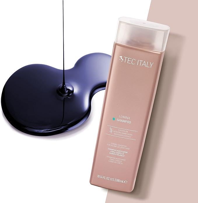 Tec Italy Lumina label close-up, brand details ingredients and usage benefits