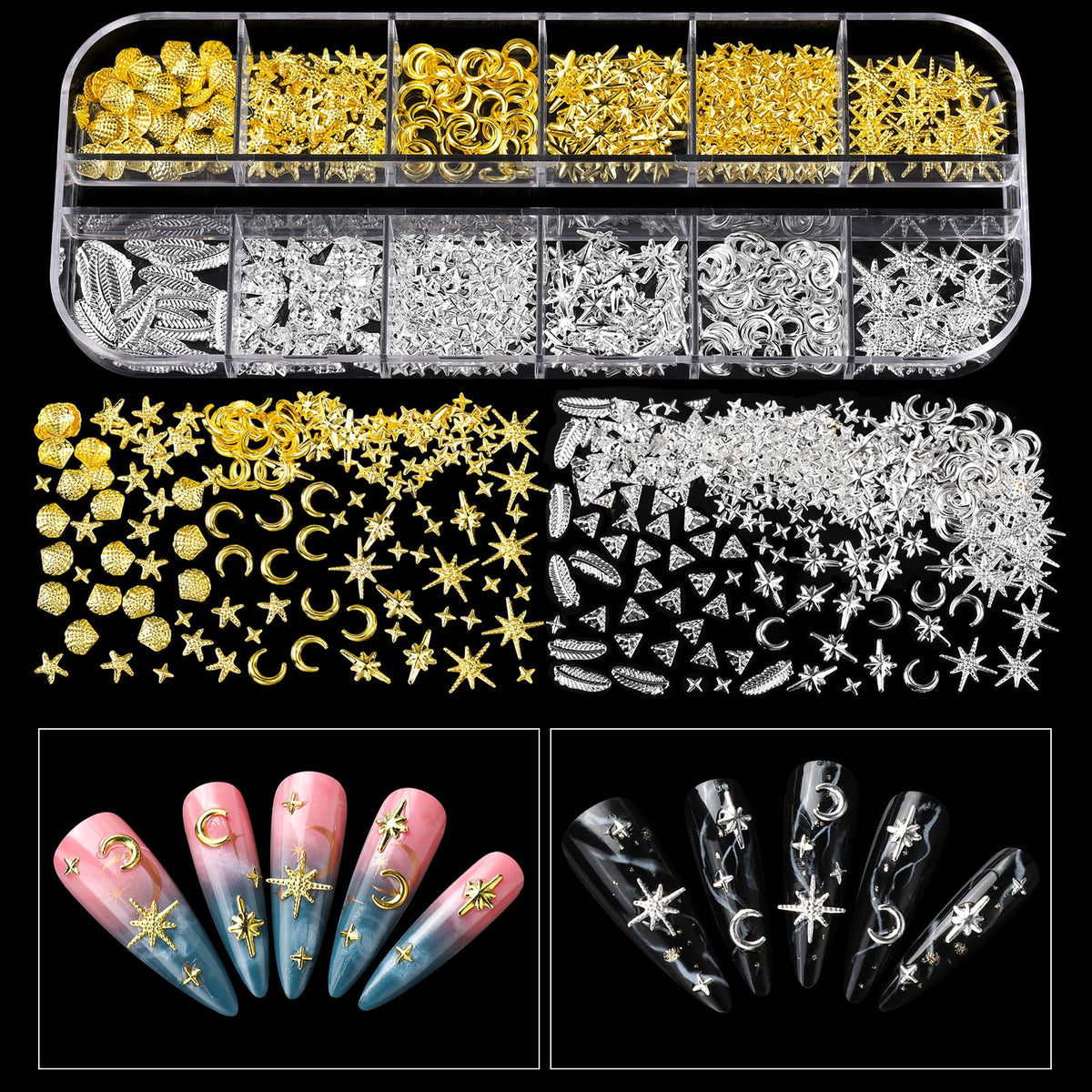 Teenitor 3D charms on nail tip illustrating focal-piece impact on nails