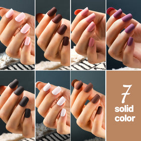 Teenitor hand applying press-on nail demonstrating fast application