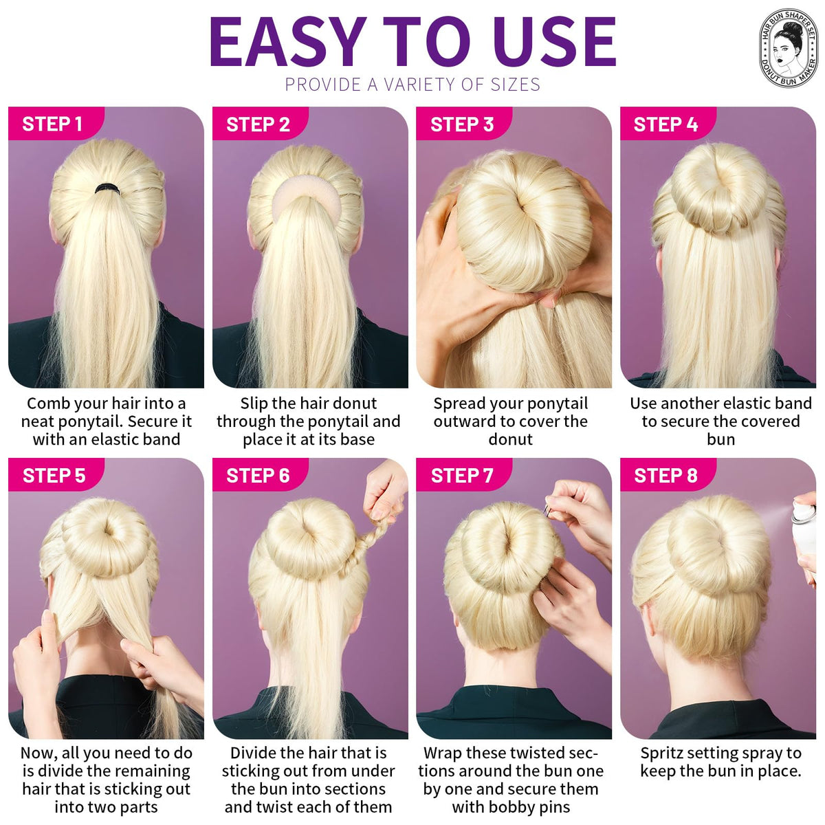Teenitor display of twenty bobby pins and five elastics offering strong hold
