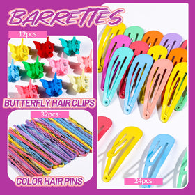 Teenitor butterfly clips and barrettes display adding playful accents to hairstyles