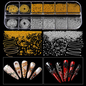 Teenitor caviar beads and chains overhead displaying texture options for depth