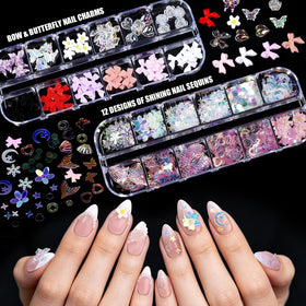Teenitor assorted charms and rhinestones sorted for decorative variety