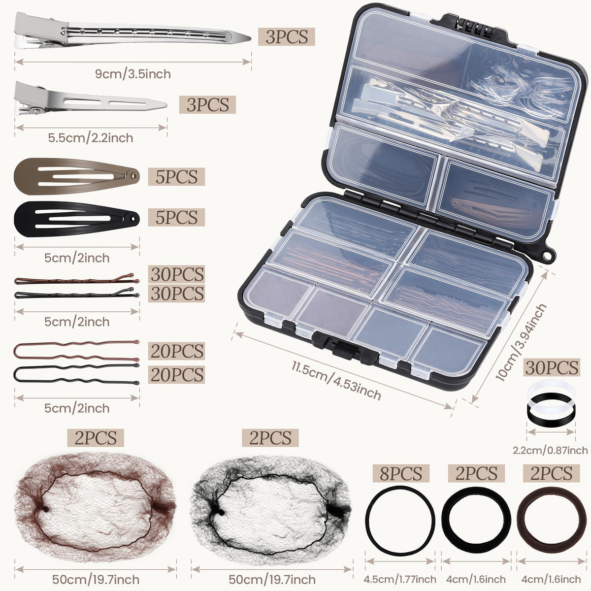 Teenitor close-up of bobby pins and hair pins demonstrating strong hold